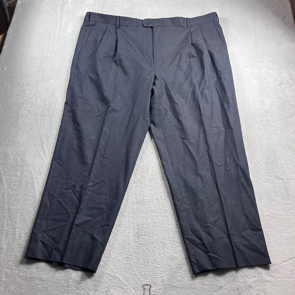 Zanella Bennett Mens Gray Wool Blend Pleated Dress Pants Size 46 Made in Italy